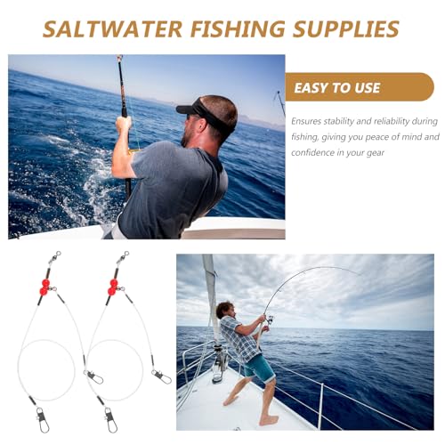 12pcs Fishing Wire Leader : Heavy Duty Leader Rigging Tackle for Pike Muskie Walleye - Anti-Bite Fishing Wire Leash with Swivels Snap for Saltwater Freshwater