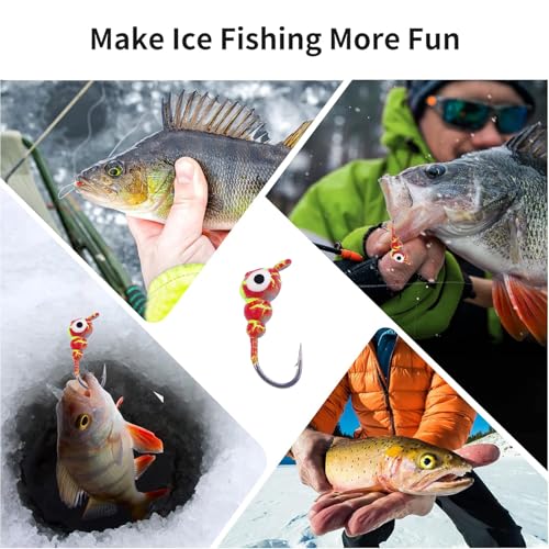 Ice Fishing Jigs Kit Essential Ice Fishing Lures for Beginners to Hook Big Fish and Reel in The Fun! - color: A30Pcs