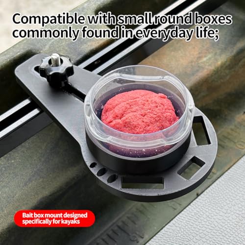 Kayak Fishing Bait Holder, Rail Mount Fishing Tool Organizer, No Drill Kayak Accessories for Lures, Hooks, Pliers & Tackle Storage, Compatible with Kayak and Boat Track Rails, Black