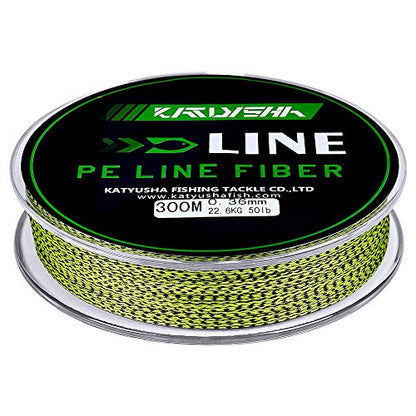 Braided Fishing Line, Abrasion Resistant Zero Stretch Braided Lines 4/8 Strands Super Strong Superline 6Lb -100Lb Test 109/328/547/1094/2187 Yards - color: Yellow/Black(4 Strand), size: 50 LB (328 Yards)