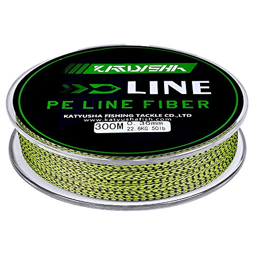 Braided Fishing Line, Abrasion Resistant Zero Stretch Braided Lines 4/8 Strands Super Strong Superline 6Lb -100Lb Test 109/328/547/1094/2187 Yards - color: Yellow/Black(4 Strand), size: 6 Lb (328 Yards)