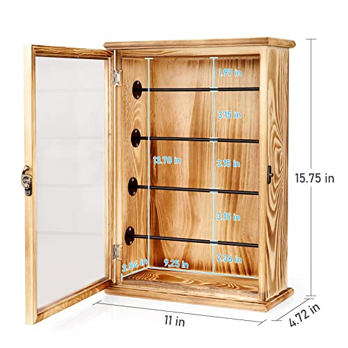 Fishing Lures Storage Display Case Wall Cabinet Tackle Box Organizer Fishing Gifts for Men with Door and Lockable for Study Room, Collection Room, Office, Garage