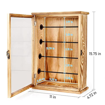 Fishing Lures Storage Display Case Wall Cabinet Tackle Box Organizer Fishing Gifts for Men with Door and Lockable for Study Room, Collection Room, Office, Garage