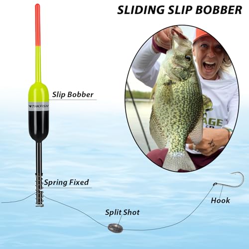 THKFISH Fishing Bobbers Fishing Floats and Bobbers Slip Bobbers for Fishing Balsa Floats Crappie Fishing Bobbers Fixed Bobber (1.5"X0.59"X5.4") (2.5"X0.59"X5.4") - color: 1.5"X0.59"X5.4"-10pcs