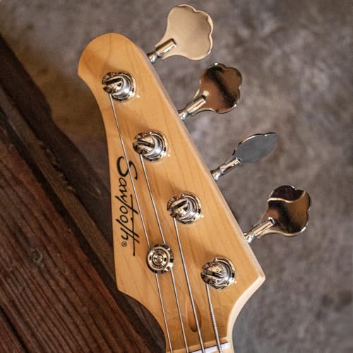 Sawtooth EP Series Electric Bass Guitar, Satin Black w/Black Pickguard - color: Satin Black, style: Right Hand