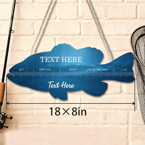 Personalized Father's Day Fishing Gifts Custom Fish Ruler Custom Fish Measuring Board For Daddy Customized Wall decor Boat Decals (Personalized)