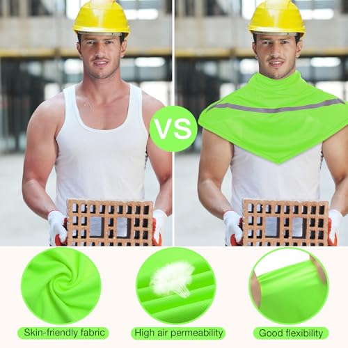 Seematn 4 Pcs Summer Balaclava Men Women Sun Face Mask for UV Protection Neck Covers with Reflective Strip Construction Work - color: Green