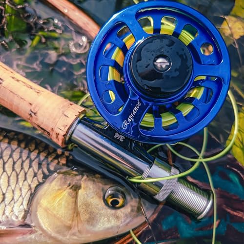 Raprance Fly Fishing Reel,CNC-Machined Aluminum Alloy Fly Reel Large Arbor Fly Reel, 3/4, 5/6, 7/8 wt Blue - size: 5/6wt