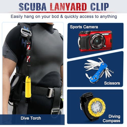 2Pack Scuba Lanyard Clip + Scuba Mesh Gear Bag