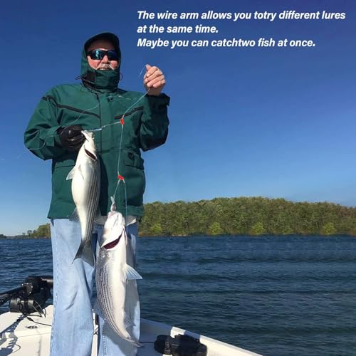 YOTO Fishing Leaders,Saltwater Tackle Rig with Swivels Snap, High-Strength Fishing Wire Gear Equipment for Lures Bait Or Hooks,1Arm and 2Arm - color: Blue Nylon Leaders, style: 1arm，12pack