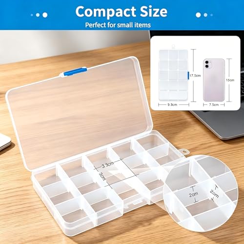 4Pack Bead Organizer Box with Adjustable Dividers,for Bracelet Making DIY Jewelry Craft Nail and Earring Organizing,Fishing Tackle Boxes (clear) - color: clear