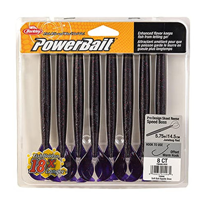 Berkley PowerBait Speed Boss Fishing Soft Bait - color: Junebug Red, size: 5 3/4"