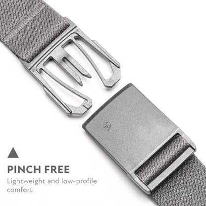 Arcade Belts Mens Explore Belt, Stretch Webbing for Max Comfort & Custom Fit, Metal-Free Buckle, Machine Washable Travel Belt - color: Charcoal