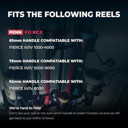 GOMEXUS Power Handle for Penn Fierce III IV/Battle III HS Spinning Reel Replacement Crank 【Please Note The First Picture & Please do not Adapt to Other reels to Avoid Damage to The Reel】 - style: For Fierce 1000-4000 Thread