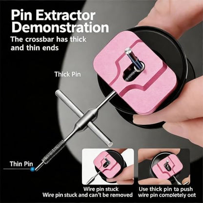 Fishing Reel Cleaning, Repair & Maintenance Kit, 30-in-1 Precision Electric Screwdriver Set for Spinning & Baitcasting Reels - color: Pink