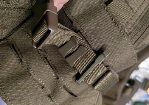 TACNEX Tactical Backpack Strap Clip Webbing Keeper Holder MOLLE Belt Hook Retainer Harness/Sling/Bag/Military Strap Stays - color: Wolf Grey, size: 13/16"