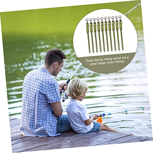 Happyyami 10pcs Carp Fishing Swivels Terminal Tackle for Bass Carp Super Strong Outdoor Fishing Gear