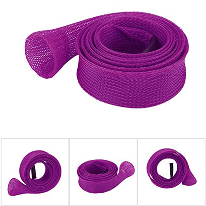 Fishing Rod Sock, Braided Mesh Fishing Rod Sleeve Rod Protector Flat or Pointed End Casting Rods Musky Ice Rod(Purple)