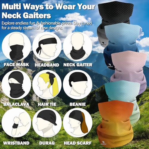 Summer Cooling Neck Gaiter UV 50+ Sun Protection Breathable Mesh Face Mask - color: 5pcs-flag-2