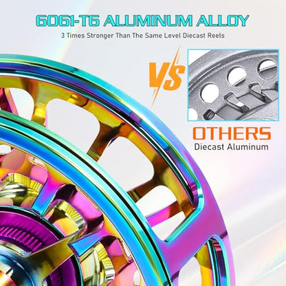 Sougayilang Fly Fishing Reel, Size 5/6,7/8 CNC-Machined Aluminum Alloy Fly Reel,Powerful Lightweight Fly Reels for Trout Fishing - size: 7/8 wt
