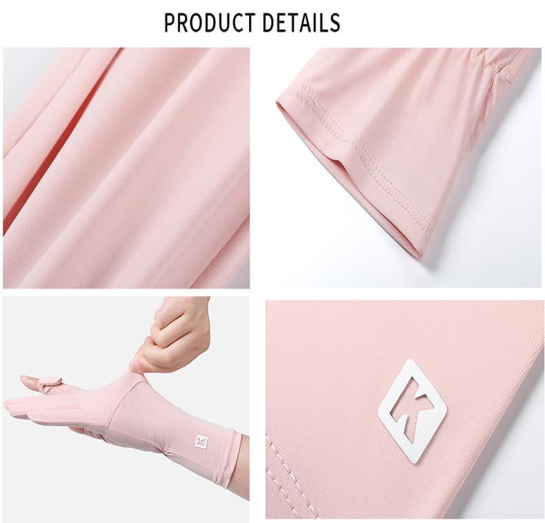 FGSS Summer Sunblock Gloves UV Protection Non-Slip Touchscreen Driving Gloves for Women Cyling Riding Outdoor - color: K Black