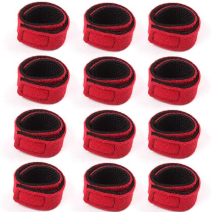 HUIOP 12pcs Fishing Rod Straps Fishing Pole Wrap Band Elastic Fishing Rod Holder Belts - color: Red, size: 12pcs