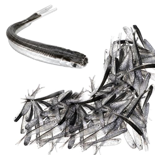 50PCS Soft Plastic Baits 2.75in Soft Fishing Lure | Swim Baits Forked Tail Minnow Bait for Saltwater Freshwater Bass Crappie Walleye Trout Lures Fishing