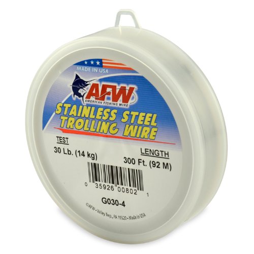 American Fishing Wire Stainless Steel Trolling Wire (Single Strand) - size: 300 Feet, 30 Pound Test