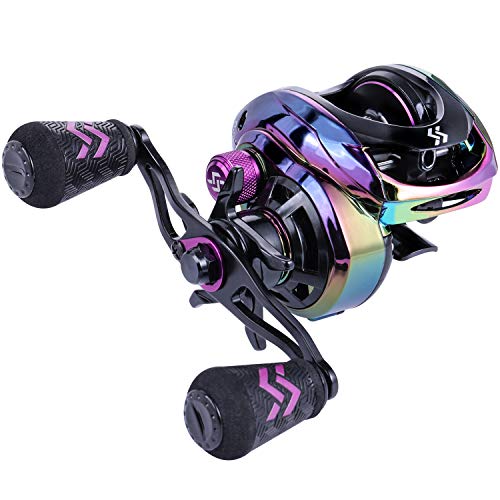 Sougayilang Baitcasting Reels - Colorful Fishing Reel, 8.0:1/7.3:1 Gear Ratios, 9+1 BB, Magnetic Braking System - color: A- Multicolour-Right Handed