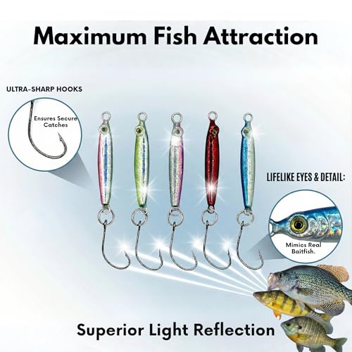 HALYXS/5Pack -Jigging Spoon, Ice Fishing jigs, Spoon Fishing, Jigging Lure, Great Lure for Crappies, Panfish, Walleye, Fresh Water Fishing, Metal (3g/5g) - size: small / 3g