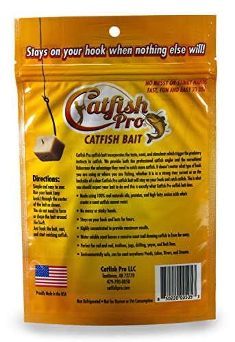 Catfish Pro Catfish Bait - 10oz Bag with 80pcs | Irresistible Scent for Catfish | Mess-Free, Stays On Your Hook When Nothing Else Will | Great for Rod, Reel, Trotline, Jugs & Yoyos Fishing - color: Pork Blood