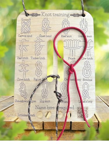 Learn Knot Training Board with Rope Learning Knot Tying Kit Learn to Tie Knots Kit for Adults Beginner How to Knot Advised Fishing Backpacking Hiking Outdoor Camping Gear Knots Game Cards Guide - color: 1PC