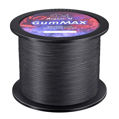 GumMAX 545/1093/1640yds 5-100LB 8X Braided Fishing Line Abrasion Resistant Superline Zero Stretch & Smaller Diameter Confuse & Never Fade in Saltwater and Freshwater - color: Black, size: 545 Yards / 50 LB