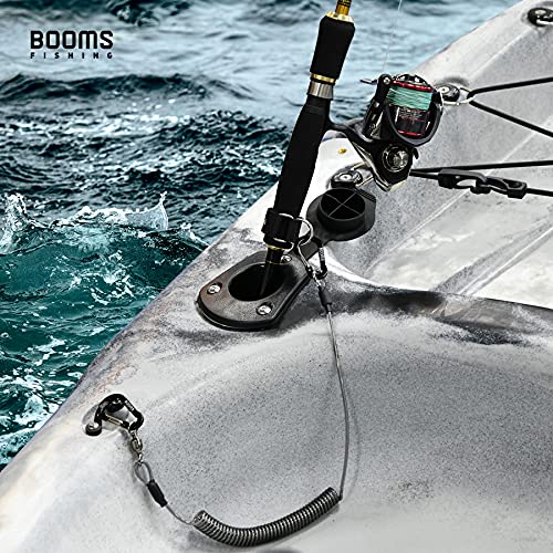 Booms Fishing T02 Fishing Pole Tether, Kayak Paddle Leash, Paddle Board Fishing Accessories, Heavy Duty Fishing Lanyard for Fishing Tools/Rods/Paddles - color: Black, 2pcs
