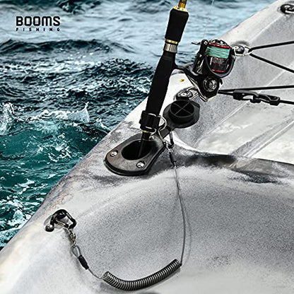 Booms Fishing T02 Fishing Pole Tether, Kayak Paddle Leash, Paddle Board Fishing Accessories, Heavy Duty Fishing Lanyard for Fishing Tools/Rods/Paddles - color: Black, 2pcs