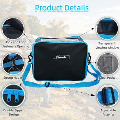 Soft Plastic Bait Storage, Fishing Bait Bag with Top Clear Window | Label Slot & Shoulder Strap, Waterproof Soft Tackle Bag, Soft Bait Organizer for Lures Worms Hooks Fishing Gear