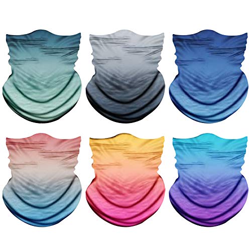 Venswell Neck Gaiter Face Mask Men Women,Seamless Bandana Rave Face Cover Scarf Mask,Balaclava,Headband, Head Wrap,Headwear - color: A-gradient