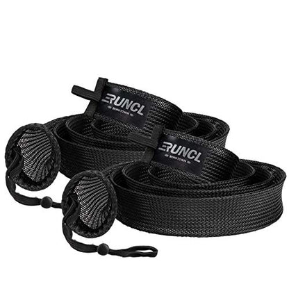 RUNCL Fishing Rod Sleeves & Reel Bags, Spinning/Casting Rod Socks & Spinning/Baitcasting Reel Covers - Protection Solution, Space Saver, Perfect Storage - Fishing Pole Sleeves & Reel Pouch (2 Pack) - color: Spinning Rod Sleeves*2pcs,(Black)
