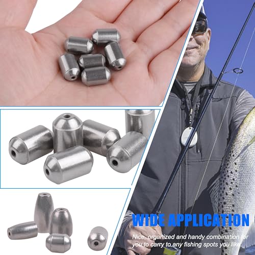 Egg Sinker Weights Assortment Kit, 45pcs Iron Sinker Weight Saltwater Casting Fishing Sinkers Set Catfishing Weights Fishing Line Bottom Rig Tackle