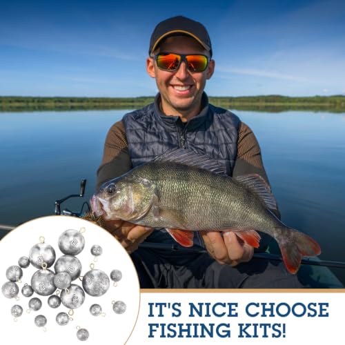 Fishing Weights Sinkers Cannonball Sinker Bass Fishing Casting for Saltwater in 3/4oz, 1oz, 2oz, 6oz, 8oz, 5 Size