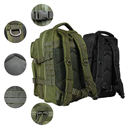OSAGE RIVER MOLLE Fishing Backpack with Rod Holder - 600D Large Tackle Bag for Trays and Fishing Accessories - Tactical Backpack for Camping, Traveling, Hunting - Crocodile Green - color: Crocodile Green