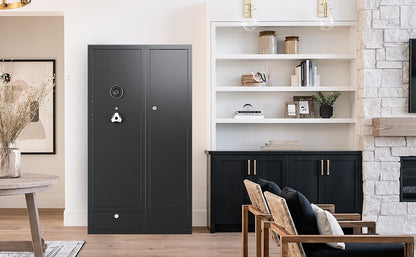 KAER 15-20 Gun Safe Gun Cabinet 2 in 1Large Gun Safes for Rifles and Pistols Rifle Safe for Home High Capacity Electronic Gun Cabinets for Rifles and Shotguns with Drawer,Removable Shelf - size: 15.75"D x 32.7"W x 59.1"H