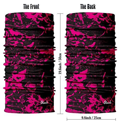 Obacle Seamless Face Mask Rave Bandana Men Women for Dust Sun Wind Protection - color: Black Pink Multicolor