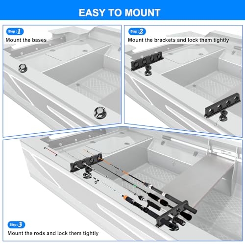 Fishing Rod Holder for Boat, 360° Rotatable Crappie Rod Holder for Boat, Boat Rod Storage Rack - style: C