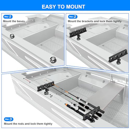 Fishing Rod Holder for Boat, 360° Rotatable Crappie Rod Holder for Boat, Boat Rod Storage Rack - style: C
