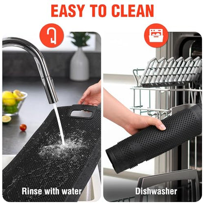 FLISSA Nonslip Fish Fillet Mat with Measuring Scale, 24"*13", Durable & Portable Fish Cleaning Mat for Easy Filleting, Large Fish Mat for Fish Cleaning and Cutting Board