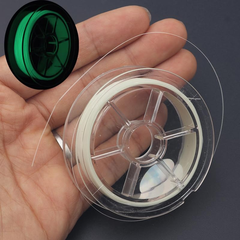 Glow in the Dark Fishing Line, 0.37mm Diameter, 50M Length, Ultra-Bright Green Luminous Thread