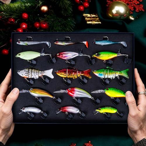 Fishing Lures Kit for Bass, 15PCS Swimbaits Crankbaits Fishing Tackle Set | Bass Fishing Lure Kit, Multi Jointed Swimbaits and Soft Baits for Trout Pike Freshwater Fishing - style: Hard /Soft Bait 2