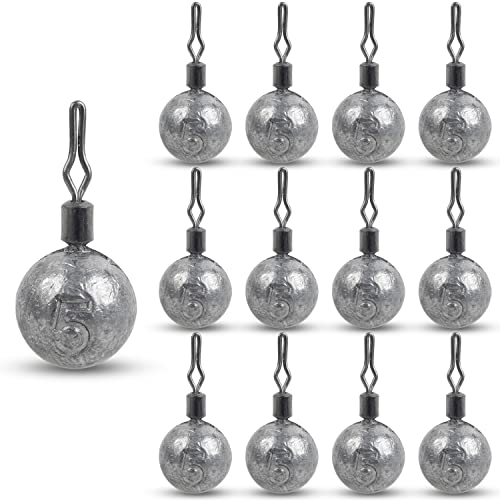 Drop Shot Weights Kit Round Cannonball Fishing Sinkers Weights Bass Casting Fishing Weights Swivel Drop Shot Sinker Rig Tackle for Bass Fishing Freshwater Saltwater - style: 3/16oz-30pcs