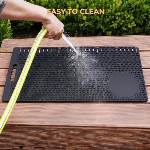 Kylebooker Fish Fillet Mat Extra Large 32 x 15.7 in | Anti-slip Texture ,Integrated Ruler, , Easy to Clean Material, Portable Storage, Fish Cutting Board